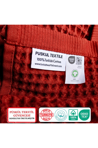 Püskül Tekstil Розкішний набір з 4 вафельних рушників (2 для ванної + 2 для рук), 100% бавовна, якісні рушники, що швидко сохнуть