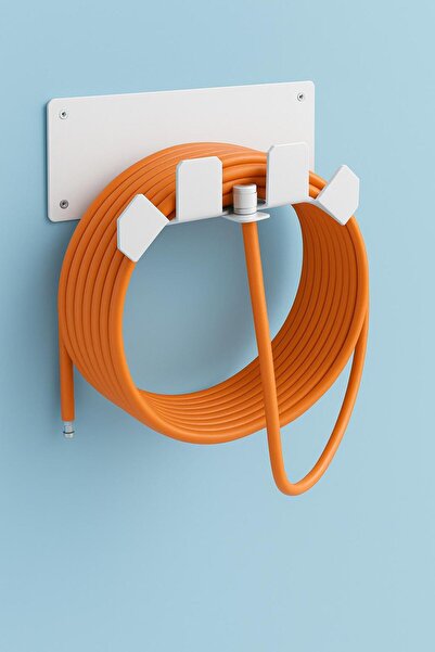 VENON BEYAZ RENK Hortum Askısı Metal Hortum Askılığı - ÖMÜRLÜK GÖVDE