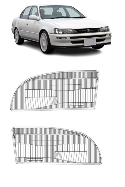 CMEPARTS Toyota Corolla AE100 Ve AE101 Efsane Kasa 1993 - 1998 Uyumlu Sağ + Sol Far Camı Takım 2 Adet