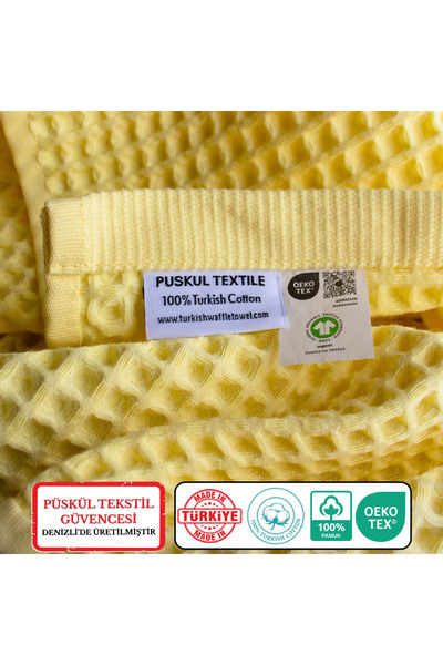 Püskül Tekstil Розкішний набір з 4 вафельних рушників (2 для ванної + 2 для рук), 100% бавовна, якісні рушники, що швидко сохнуть