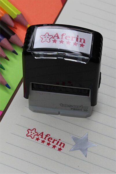 tasarla PRINT10 5 Yıldızlı Aferin Kaşesi – Öğretmen Motivasyon ve Ödül Mührü