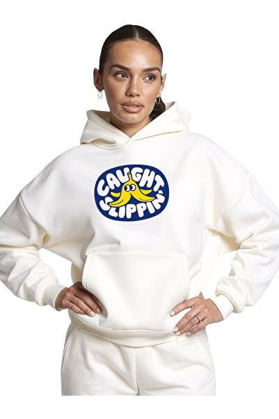 ArtYus Унисекс цветна памучна суитшърт с качулка, с принт на банани