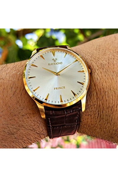 Raymond 44mm Klasik Seri Ultra ince Deri Kordon Erkek Kol Saati