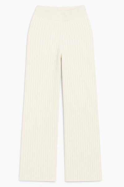 HAKKE Belt Bagged Ribbed Knitwear Pants