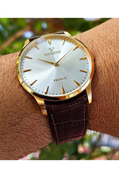 Raymond 44mm Klasik Seri Ultra ince Deri Kordon Erkek Kol Saati