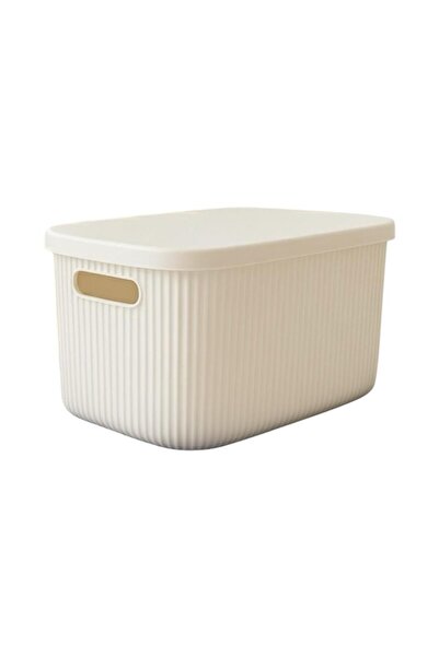 Bayev Colors Cream 6 Liter Multi-Purpose Organizer Box with Lid Jewelry Makeup Bathroom Kitchen Organizer