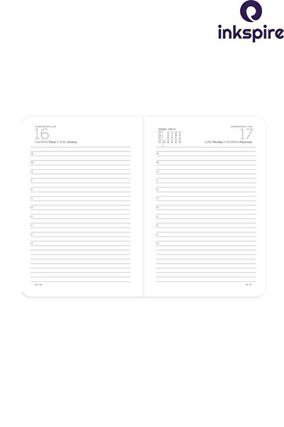 inkspire 2026 Agenda Faux Leather Bound 17X24 cm Lined 1 Piece Daily Yearly Planner 2026 Year Agenda