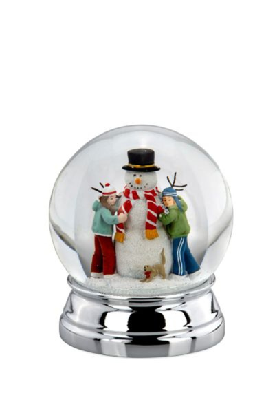 AZAY CASA Glob de zăpadă cu copii și om de zăpadă 12 cm