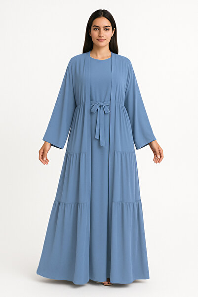 dorbe فستان عباية طويل ماكسي أنيق ومتواضع مكون من قطعتين للنساء