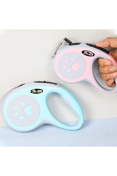 Duffa Otomatik Geri Çekilebilir Gezdirme Tasması Evcil Hayvan Pati Desenli Uzatma Tasma Şerit İpli Tasma