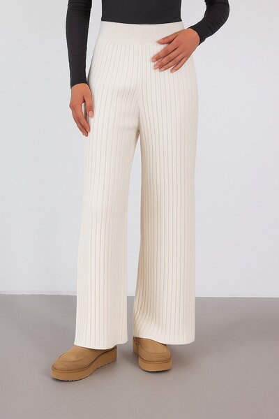 HAKKE Belt Bagged Ribbed Knitwear Pants