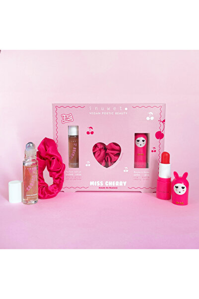 Inuwet Miss Cherry Set -Pembe Saç Tokası, Kiraz Kokulu Parfüm ve Kiraz Aromal...