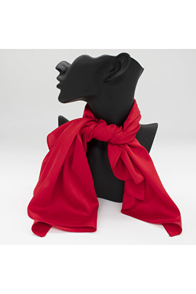 FashionForYou Women's scarf, satin silk, packaged in a gift box, red