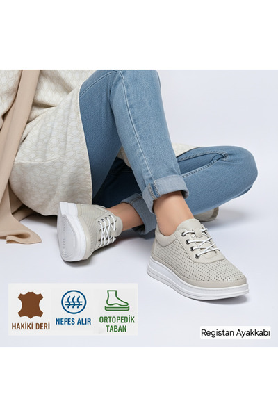 Registan Shoes %100 HAKİKİ DERİ, ORTOPEDİK, NEFES ALIR, LASTİK BAĞCIKLI GÜNDE...