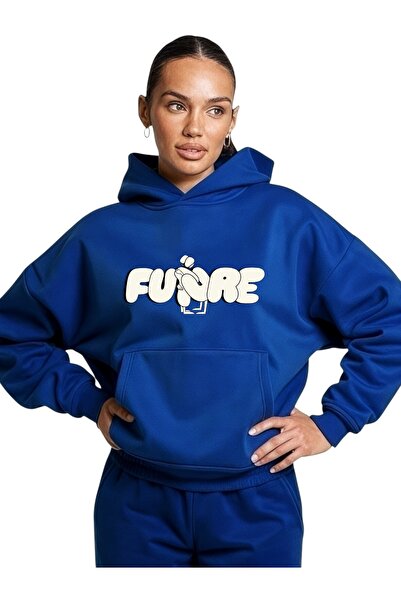 ArtYus Φούτερ Unisex Future Colorful Special με τύπωμα Cotton oversized με κο...