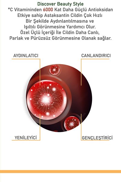 Discover Beauty Style Astaxanthin & Resveratrol Serum 10% Vitamin C 30ml Fast Brightening