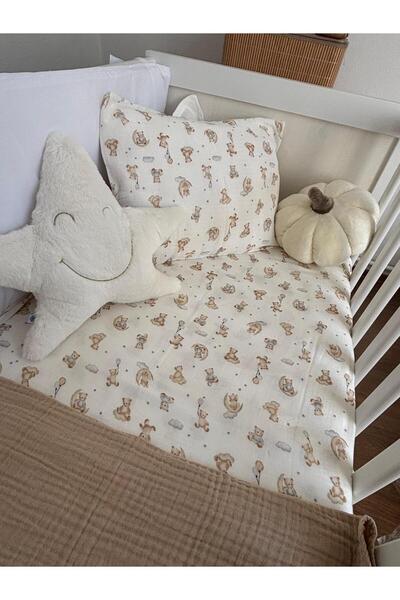 ZEYNUKO 100% Cotton Baby Muslin Sleeping Set with 4 Layers of Muslin Blanket