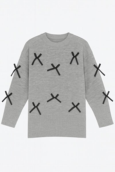 HAKKE Acrylic bow detail knitwear tunic