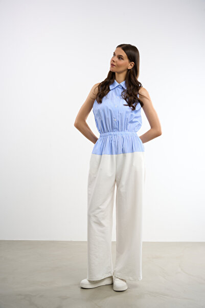 HANIQA Shirt Detailed Design Jumpsuit