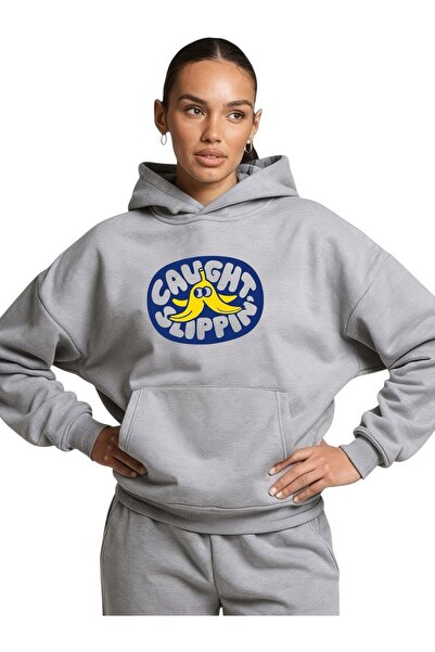 ArtYus Φούτερ Unisex Banana Cought Πολύχρωμο Ειδικό με τύπωμα Βαμβακερό overs...