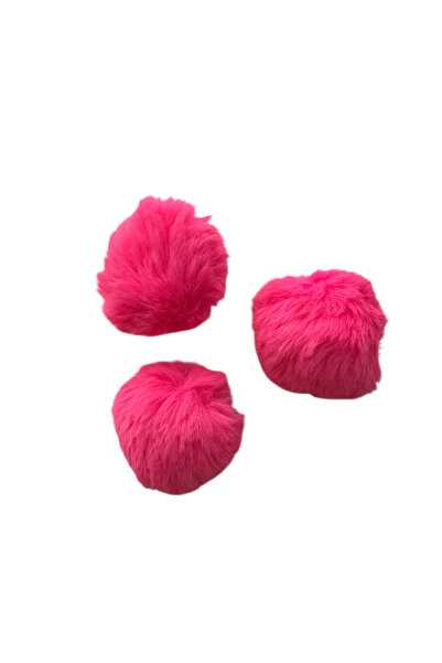 Kalben Kumaş 3 قطع من كرات الفرو الكبيرة على شكل أرنب بطول 7 سم