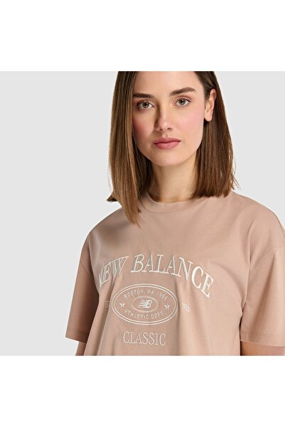 New Balance Lifestyle Women's Brown T-Shirt - Wnt1508-Inc