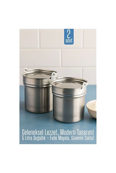 ModaCar 2 li Yoğurt Bakracı - Paslanmaz Çelik 5 Litre | Kapaklı, Hijyenik ve ...