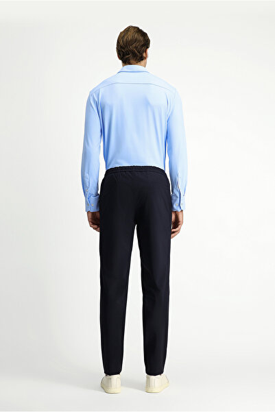 Kiğılı Slim Fit Dar Kesim Beli Lastikli İpli Klasik Kumaş Pantolon