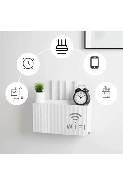 tafce Beyaz Wifi Kutusu | Duvar Asılabilir Modem ve Sigorta Saklama Kutusu – Minimalist Dekoratif Tasarım