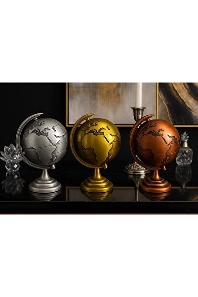 Lexi Bella Ofisinize 3 Lü Metal Dünya Seti Masaüstü Dekorasyonu Dünya Küresi ...