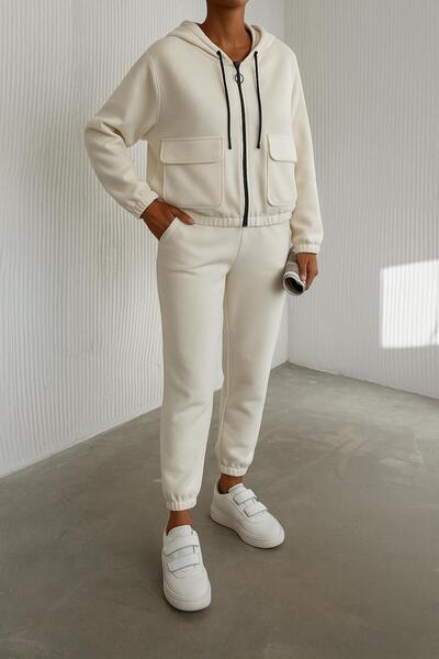 H&Z COLLECTION K&S Women's oversized winter tracksuit with hood and full zip