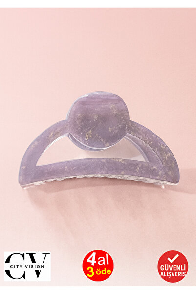 cityvision Agrafă de păr ovală din acetat, gri strălucitor, 9 cm – elegantă și durabilă