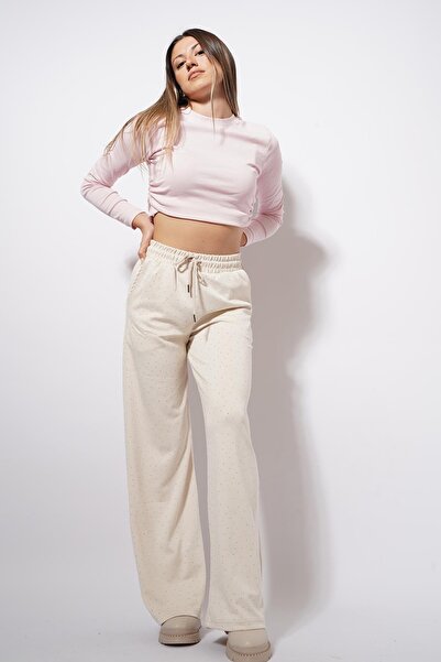 Pafi Moda بدلة رياضية مطرزة بالحجر من سيرلي - لون كريمي