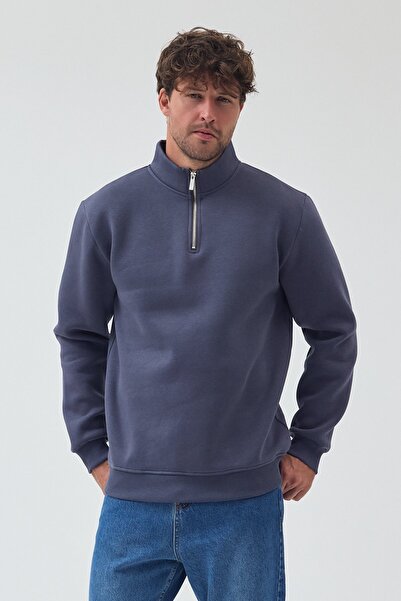 SEDİRLİ Hanorac unisex oversize din bumbac, cu fleece în interior, cu jumătat...