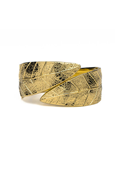 ElectraStore Massive Gold Leaf-Shaped Bracelet