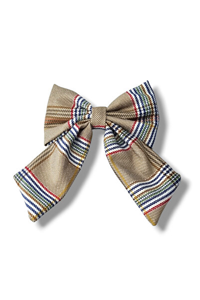 Osha Aksesuar مشبك أوتوماتيكي بفيونكة من القماش المنقوش