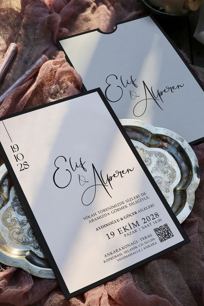 Linvito 24 Saatte Kargo!Düğün, Nikah, Nişan Davetiyesi (50 Adet)