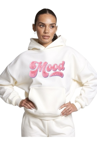 ArtYus سويت شيرت بقلنسوة كبير الحجم من القطن مطبوع عليه ألوان مخصصة للجنسين