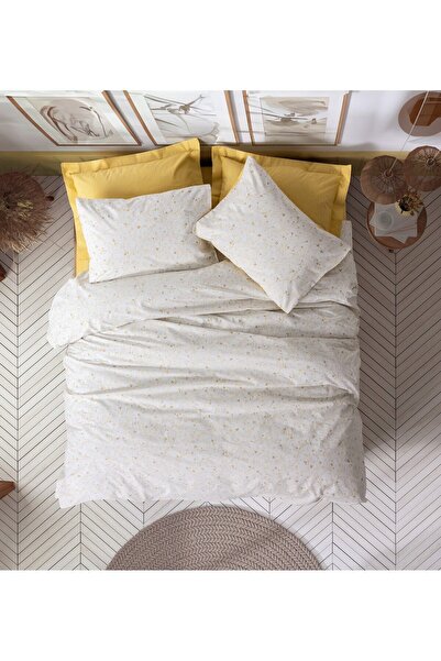 ŞENER HOME Cottonbox Petite Single Fitted Sheet Duvet Cover Set Tiny Mustard