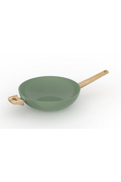 Carrefour Home Wok Carrefour Home, ceramică, 30x8.5 cm, Verde