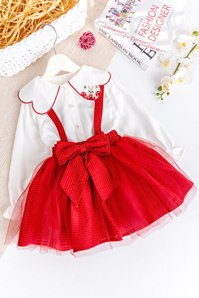 Babymod Girl's Dress Salopet Special Rose Dress Red