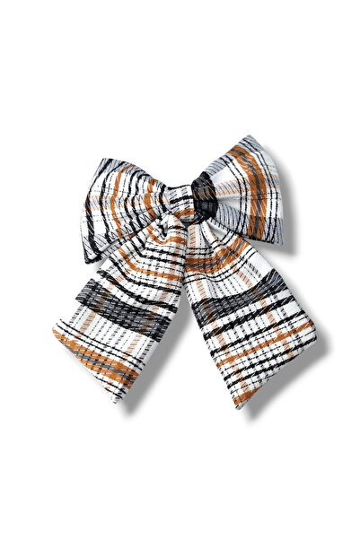 Osha Aksesuar مشبك أوتوماتيكي بفيونكة من القماش المنقوش