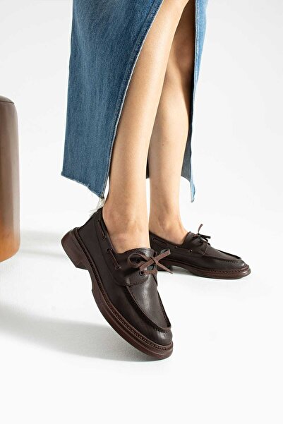 Yula Fashion Shoes Camelia Kadın Günlük Loafer Acı Kahve Cilt