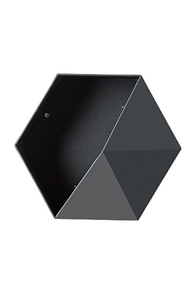 PadForce Raft de perete hexagonal, spațiu decorativ pentru plante, ceasuri, 26,5 × 23 × 6,5 cm - Gri