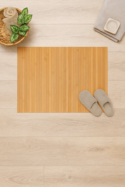 SYN AKSESUAR Doğal Bambu Kaydırmaz Banyo Matı- Suya Dayanıklı Kaymaz Paspas