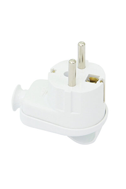 Plastrol Stecher Shuko iesire laterala alb cu inel prindere WT-16U/Z/WE