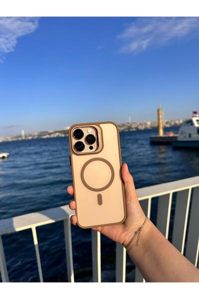 iPhone 15 Pro Max Magsafe Uyumlu Standlı Mat Kılıf + Lens Koruyucu