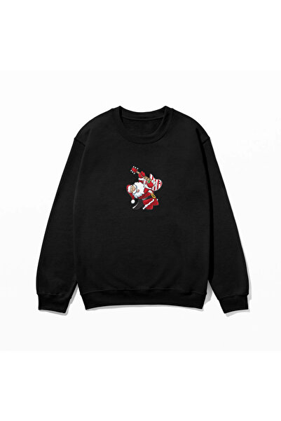 SVART WEAR سويت شيرت رأس السنة مطبوع 100% قطن بمقاس كبير، سويت شيرت عصري ومرح...