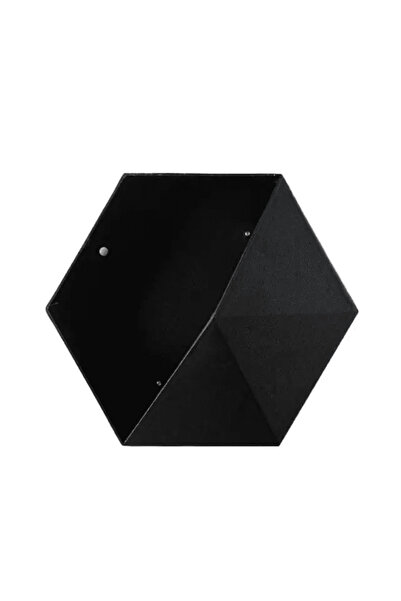 PadForce Raft de perete hexagonal, spațiu decorativ pentru plante, ceasuri, 26,5 × 23 × 6,5 cm - Negru