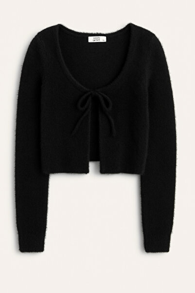 NATUFIAN STORE Women's Soft Bearded Single-Breasted Basic Knit Cardigan